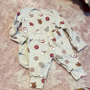 Carter's Gray Pajama Set with Festive Print